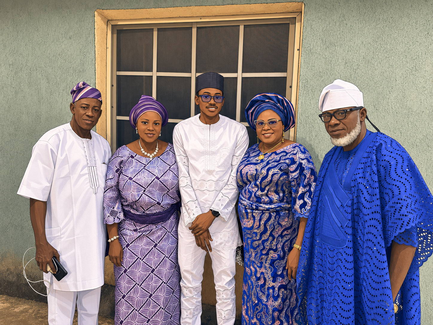 A family photograph from Hadeeart and Hammed’s introduction in Sagamu.